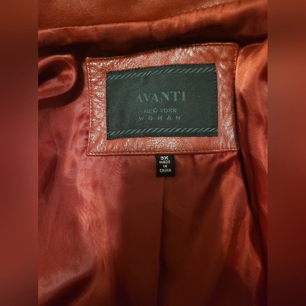 Avanti red leather jacket 3XL - Picture 7 of 9